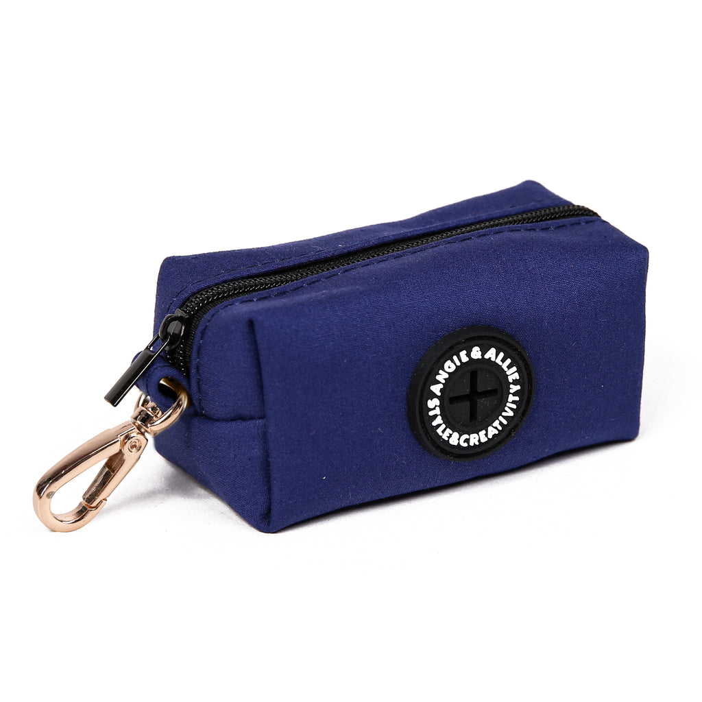100% Cotton Dog Poop Bag Holder Gold Royal Blue side
