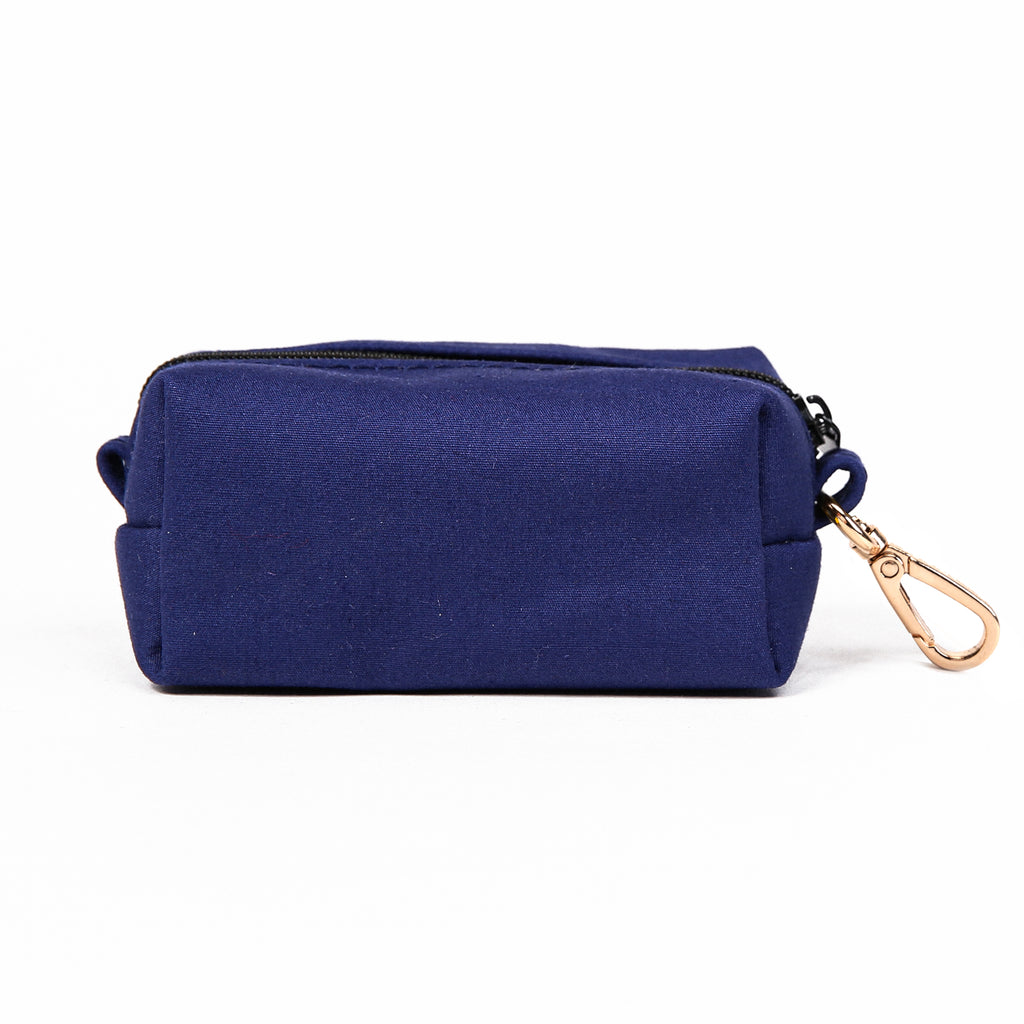 100% Cotton Dog Poop Bag Holder Gold Royal Blue back