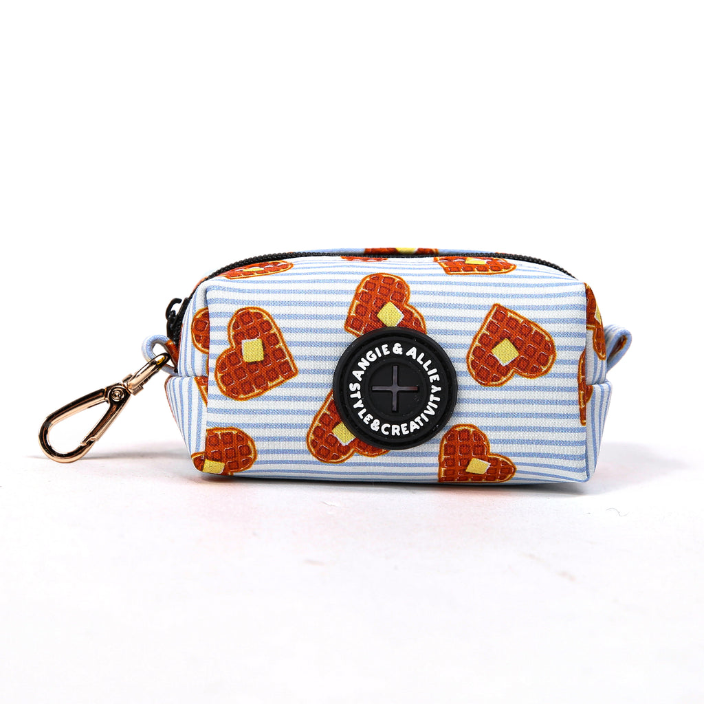 100% Cotton Dog Poop Bag Holder Gold Butter Waffles main