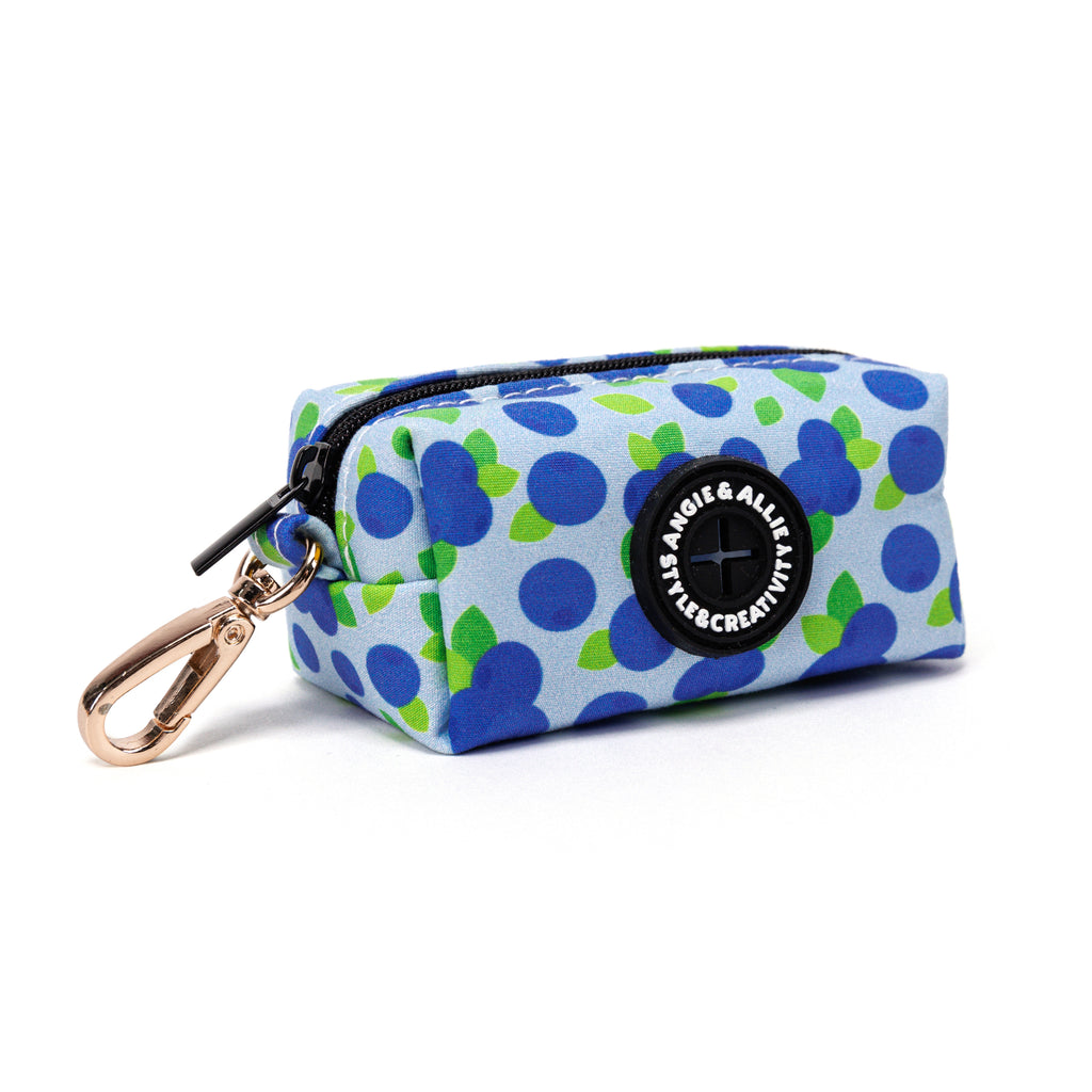 100% Cotton Dog Poop Bag Holder Gold Blueberry side