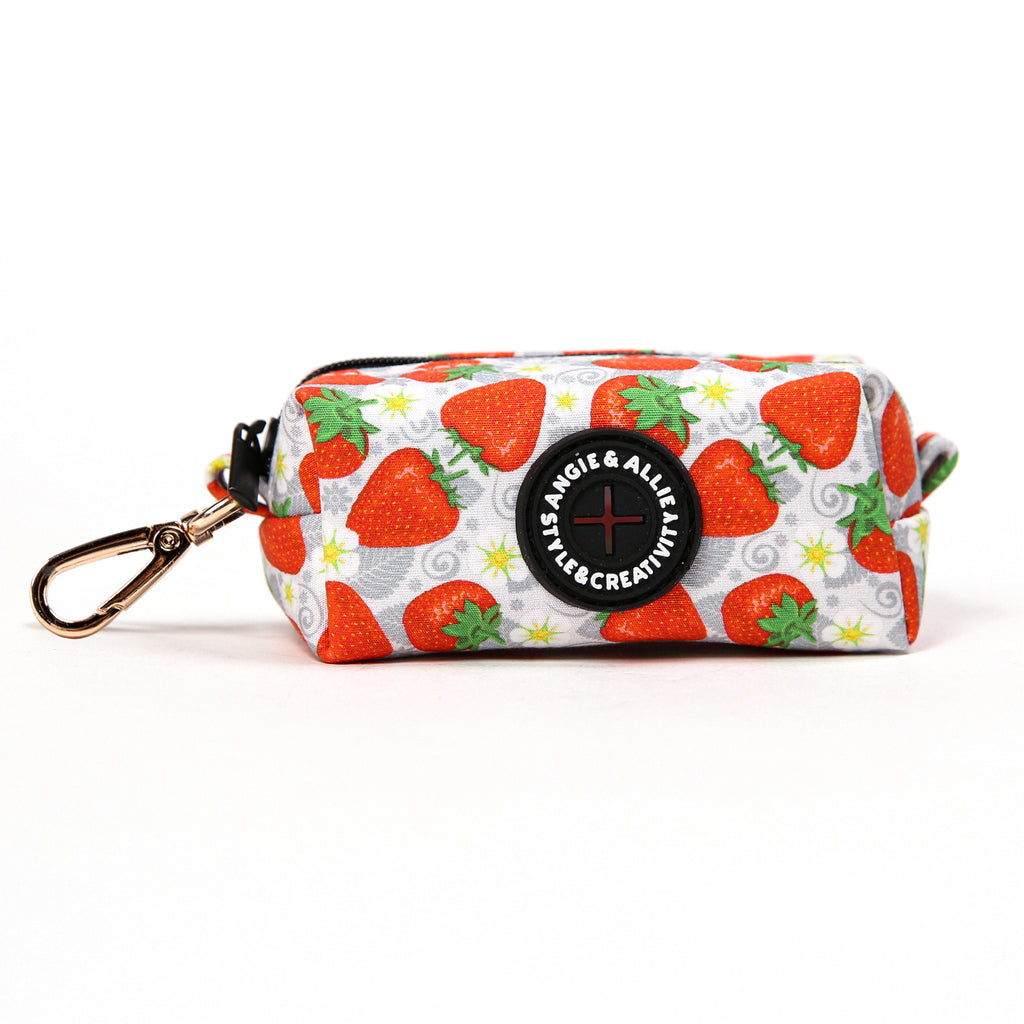 100% Cotton Dog Poop Bag Holder Gold Dancing Strawberries main