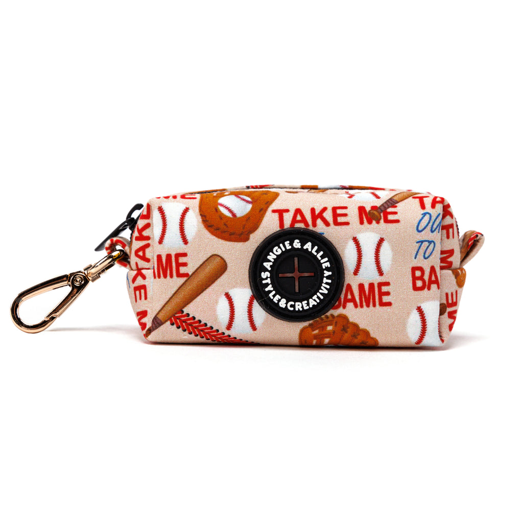100% Cotton Dog Poop Bag Holder Gold Baseball main