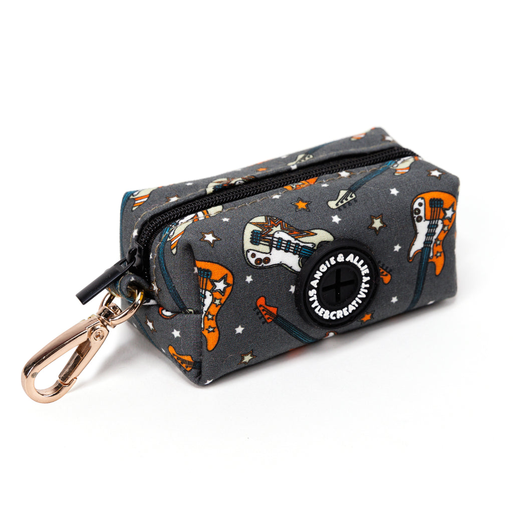 100% Cotton Dog Poop Bag Holder Gold Guitar side
