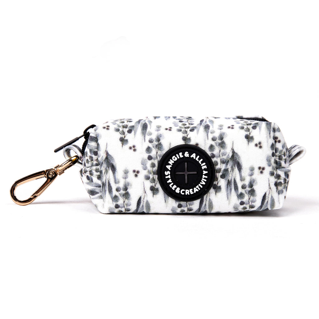 100% Cotton Dog Poop Bag Holder Gold Eucalyptus main