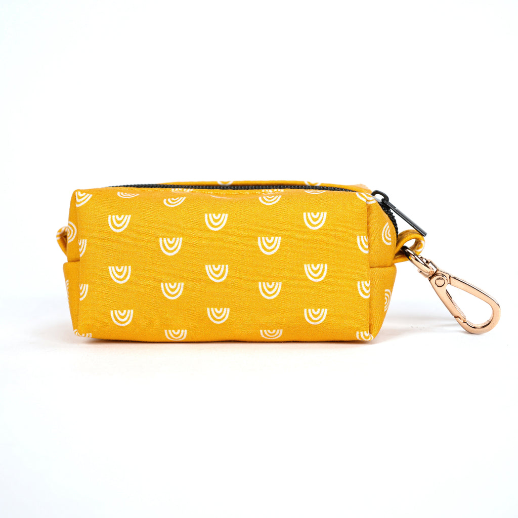 100% Cotton Dog Poop Bag Holder Gold Hobo Rainbow back