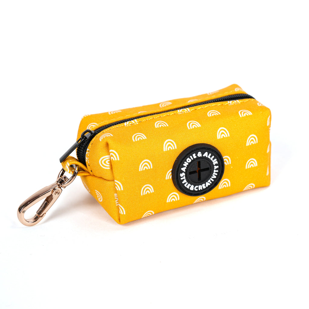 100% Cotton Dog Poop Bag Holder Gold Hobo Rainbow side