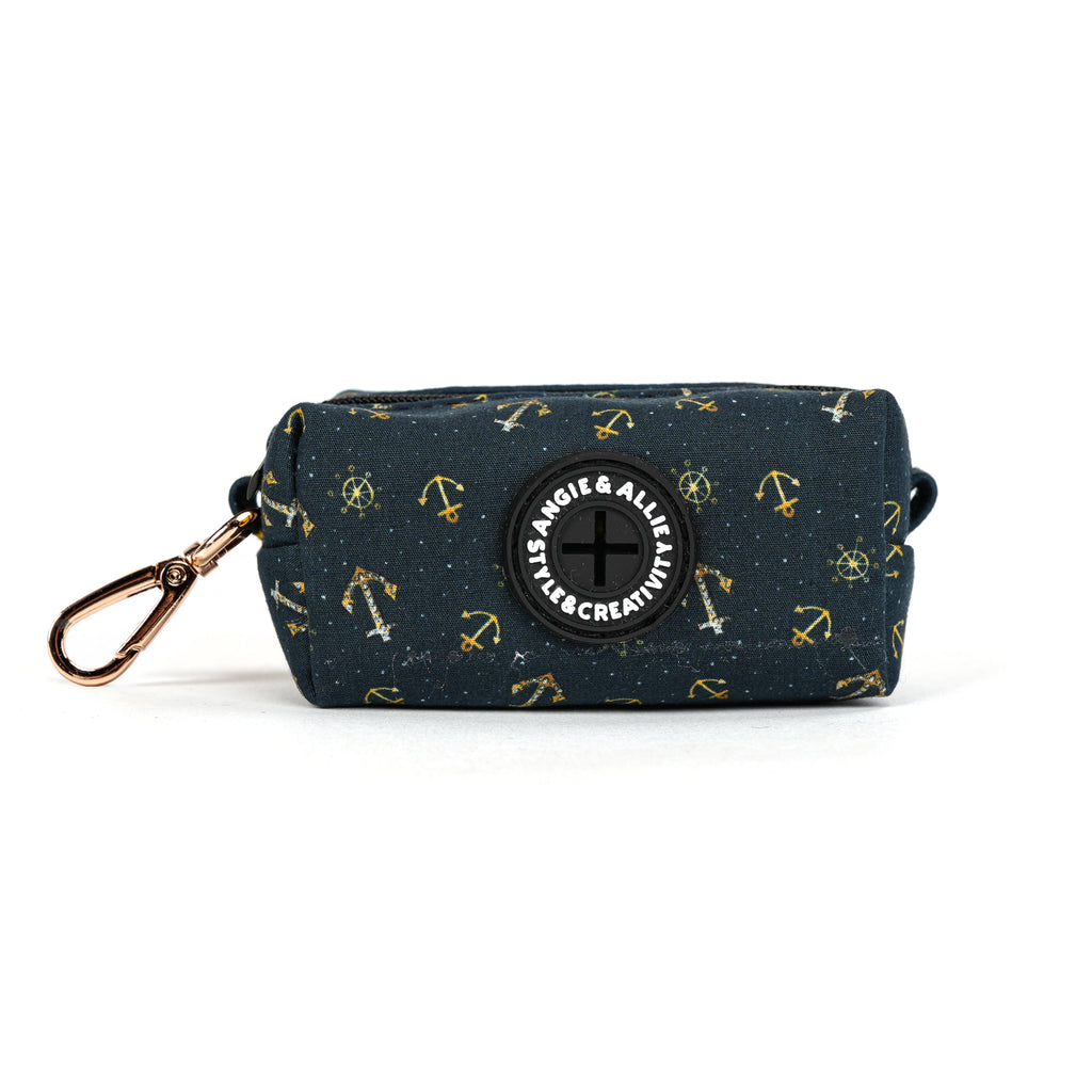 100% Cotton Dog Poop Bag Holder Gold Nautical main