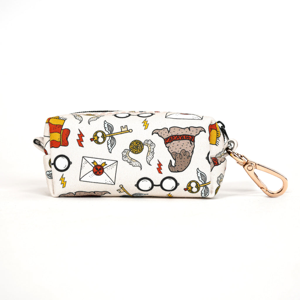 100% Cotton Dog Poop Bag Holder Gold Wizard School back