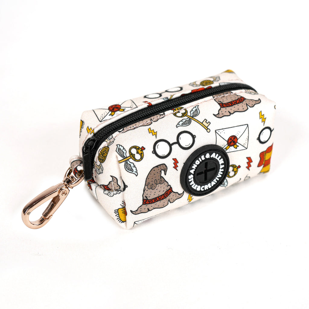 100% Cotton Dog Poop Bag Holder Gold Wizard School side