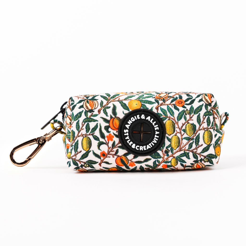 100% Cotton Dog Poop Bag Holder Gold Pomegranate main