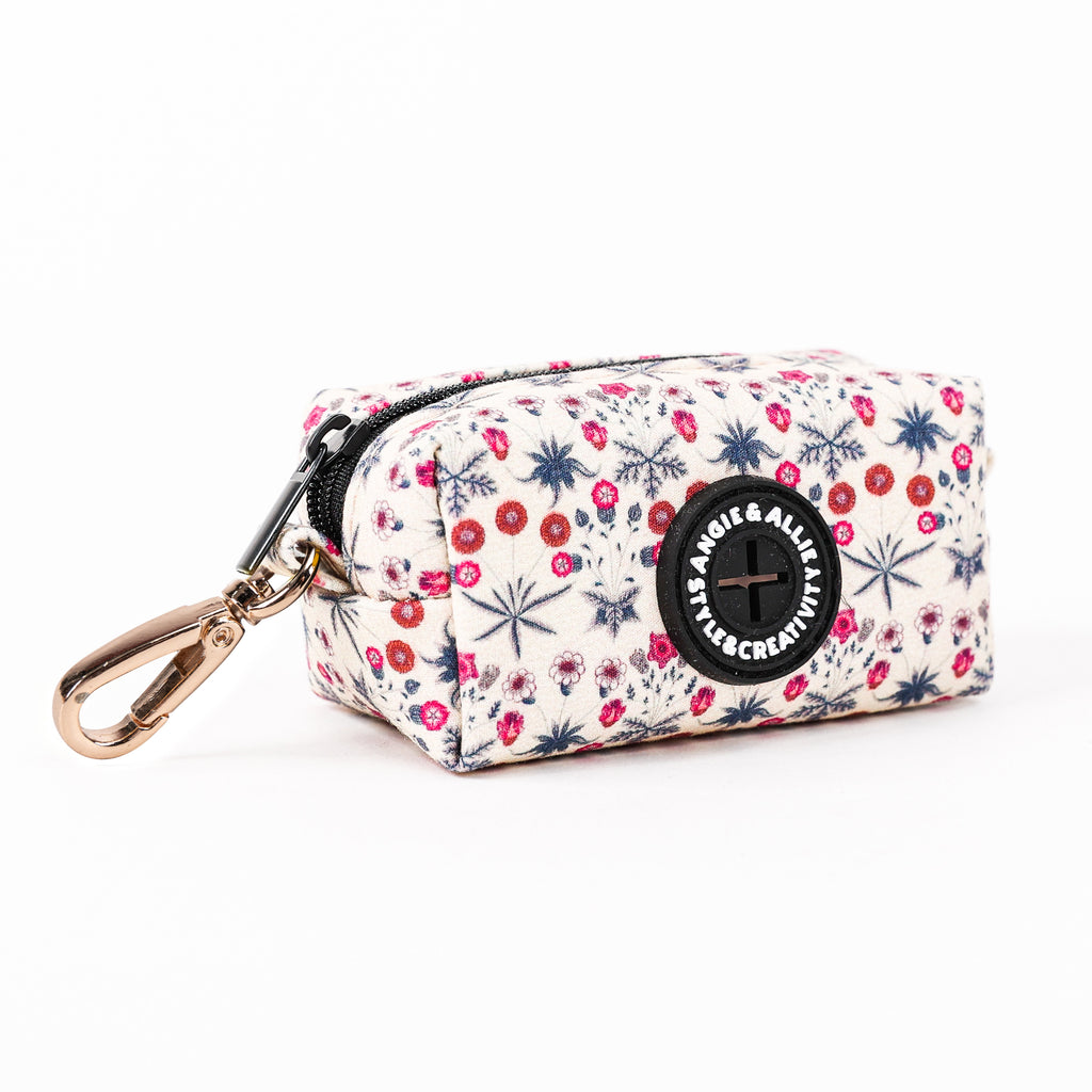 100% Cotton Dog Poop Bag Holder Gold Daisy side