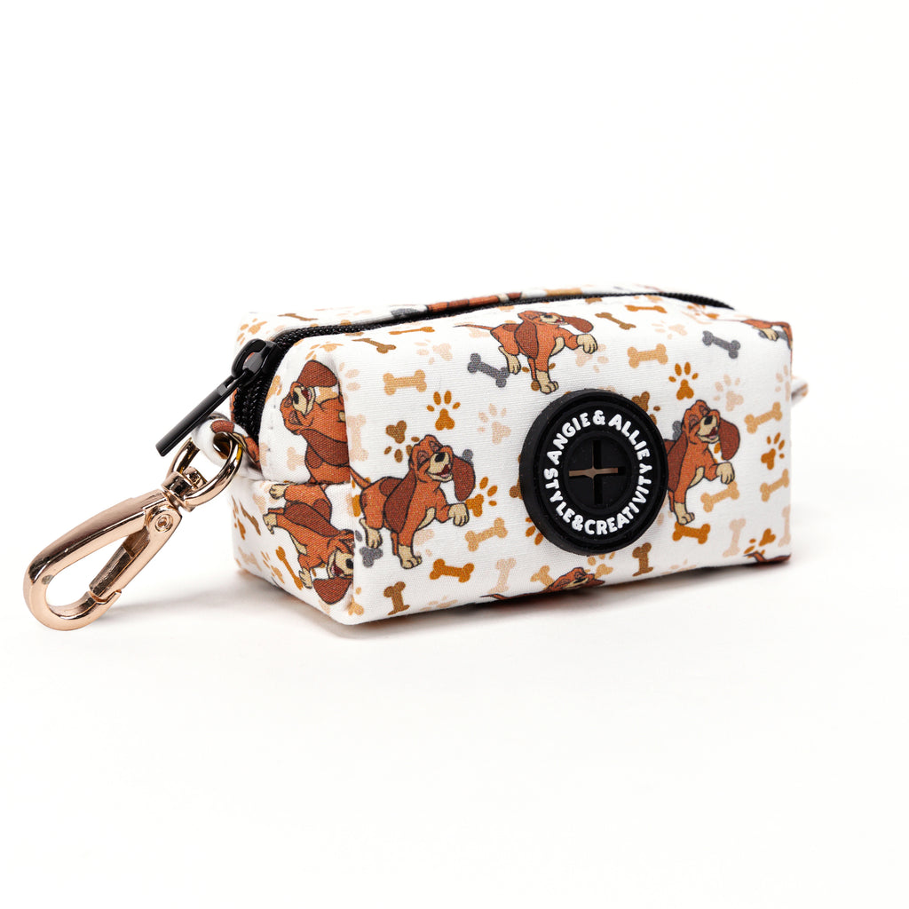 100% Cotton Dog Poop Bag Holder Gold Disney Fox and the Hound side