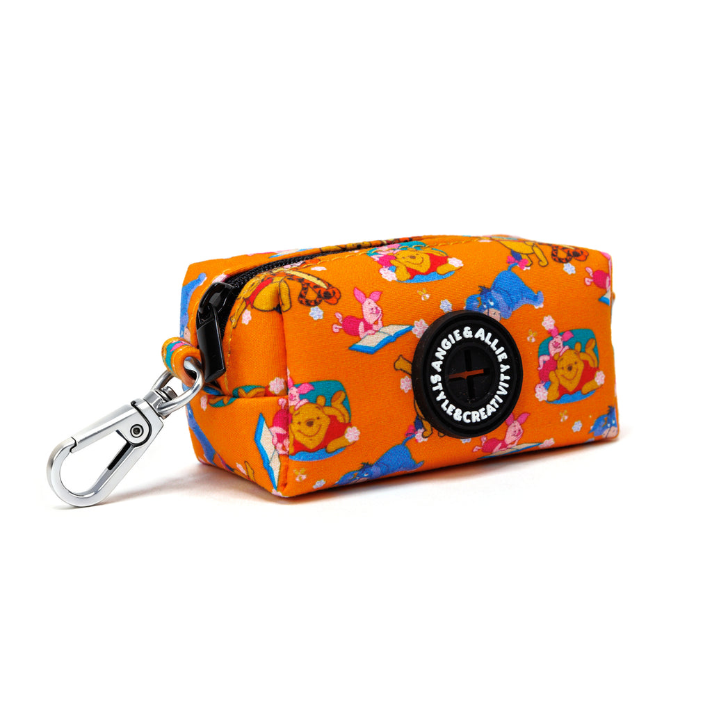  Winnie the Pooh Dog Poop Bag Holder With Silver Hardware side