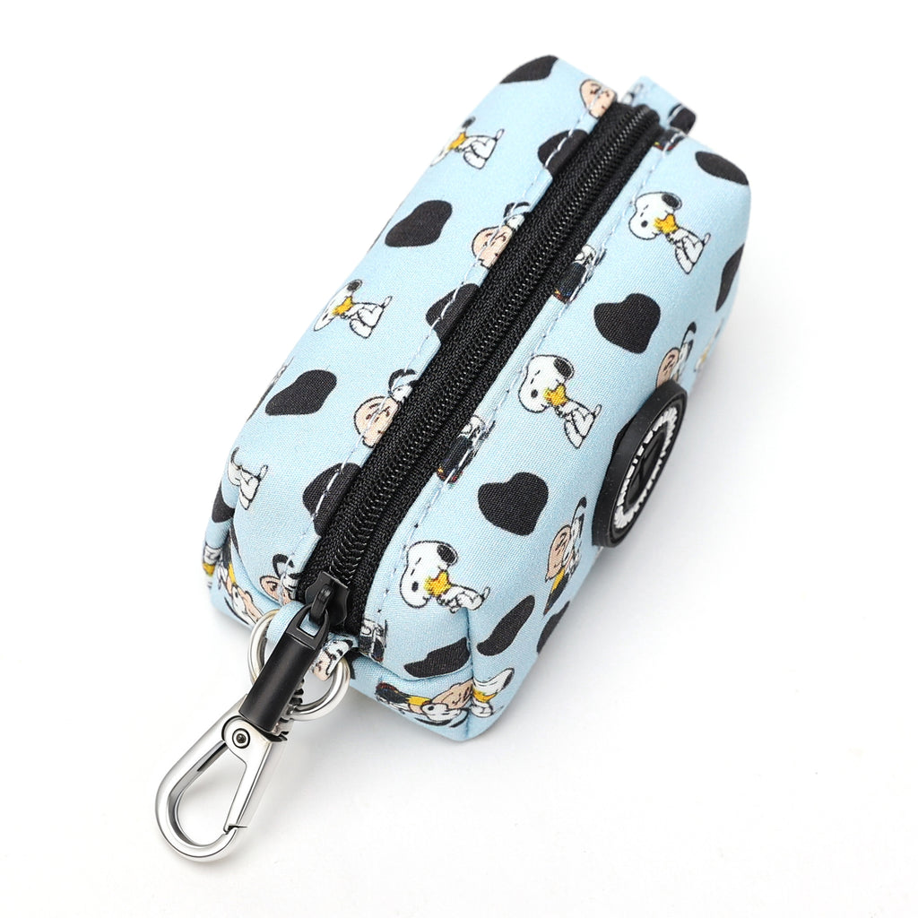 Snoopy Dog Poop Bag Holder Organic Cotton & Silver  top