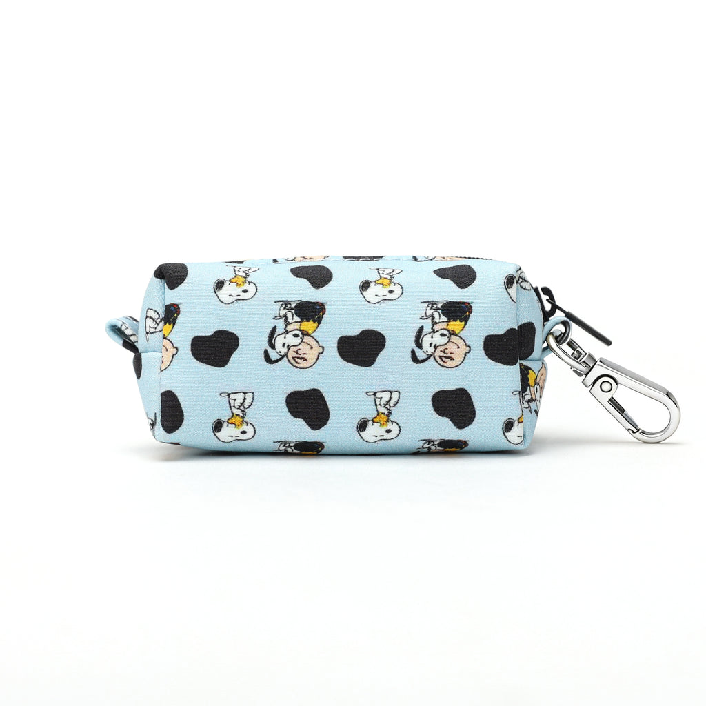 Snoopy Dog Poop Bag Holder Organic Cotton & Silver back