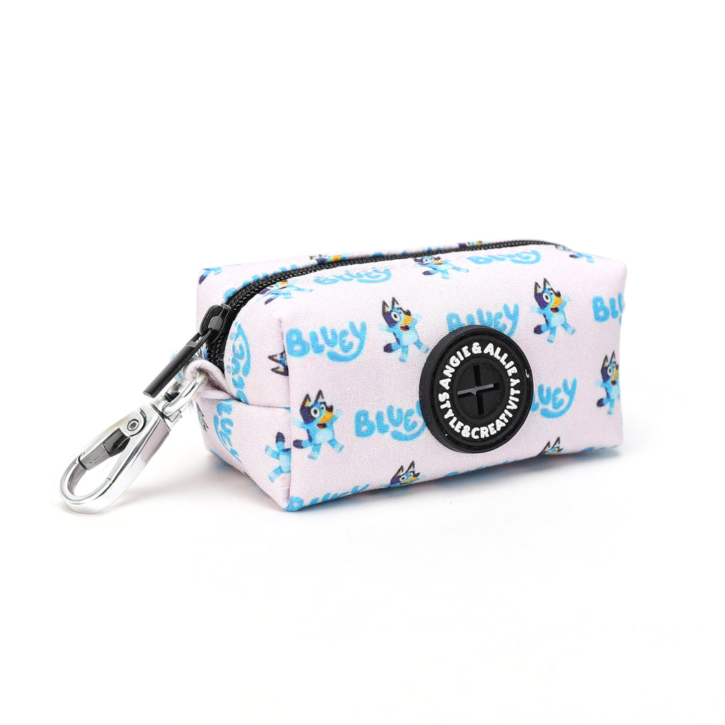 100% Cotton Dog Poop Bag Holder Silver  Bluey side