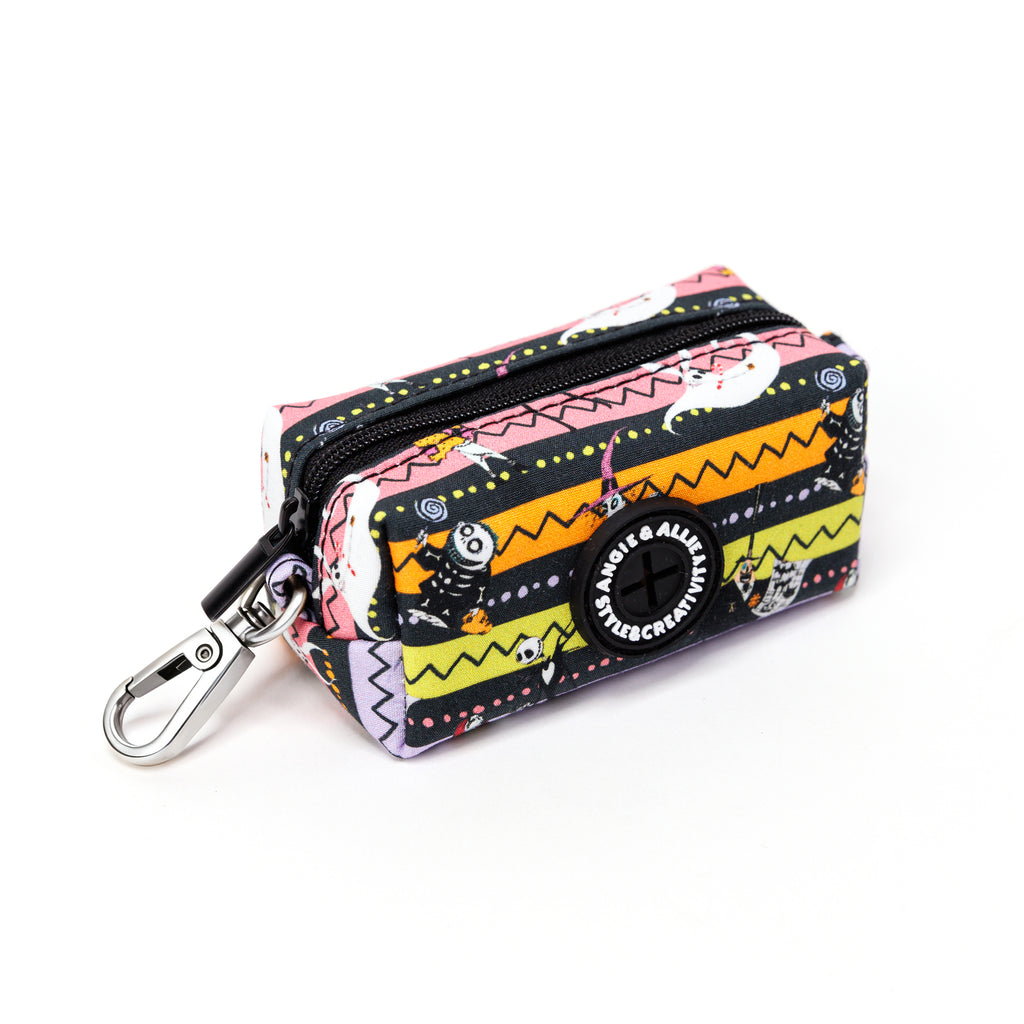 100% Cotton Dog Poop Bag Holder Silver  The nightmare before Christmas side