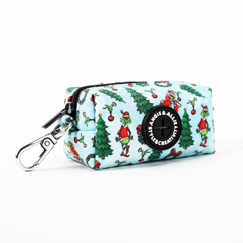 Grinch Poop Bag Holder Silver Hardware And Organic Cotton sdie