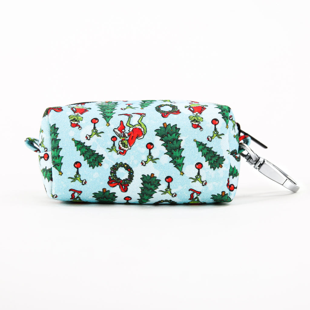 Grinch Poop Bag Holder Silver Hardware And Organic Cotton back