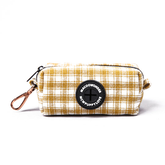  100% Cotton Dog Poop Bag Holder Gingham Yellow main