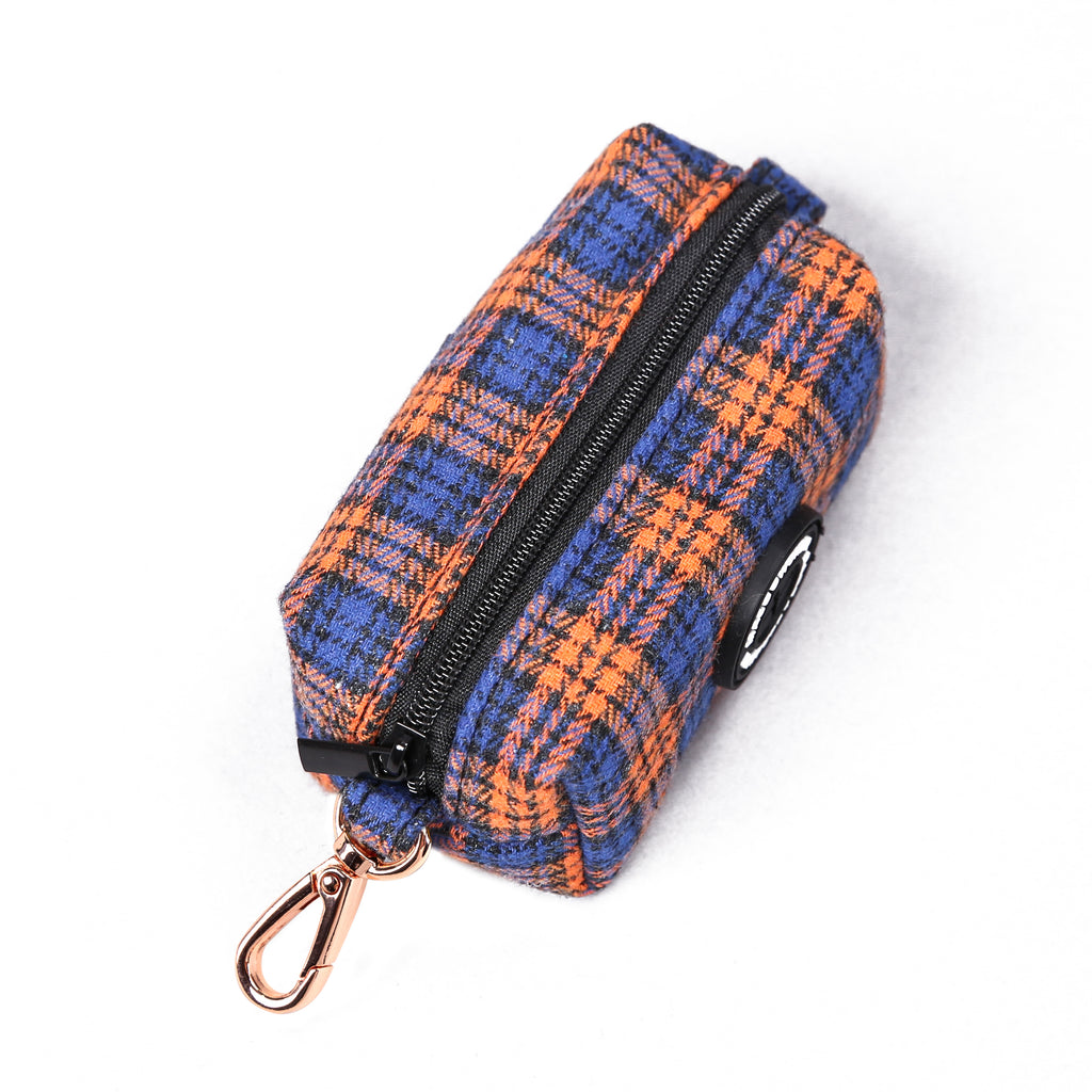 100% Cotton Dog Poop Bag Holder MacDonald Orange & Blue top