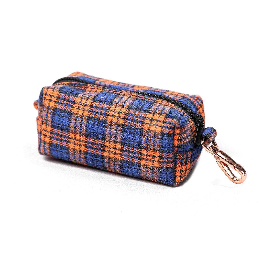 100% Cotton Dog Poop Bag Holder MacDonald Orange & Blue side