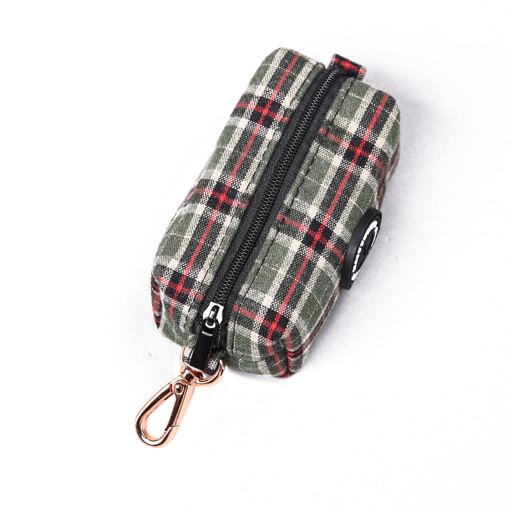 100% Cotton Dog Poop Bag Holder MacPherson Hunting Green top
