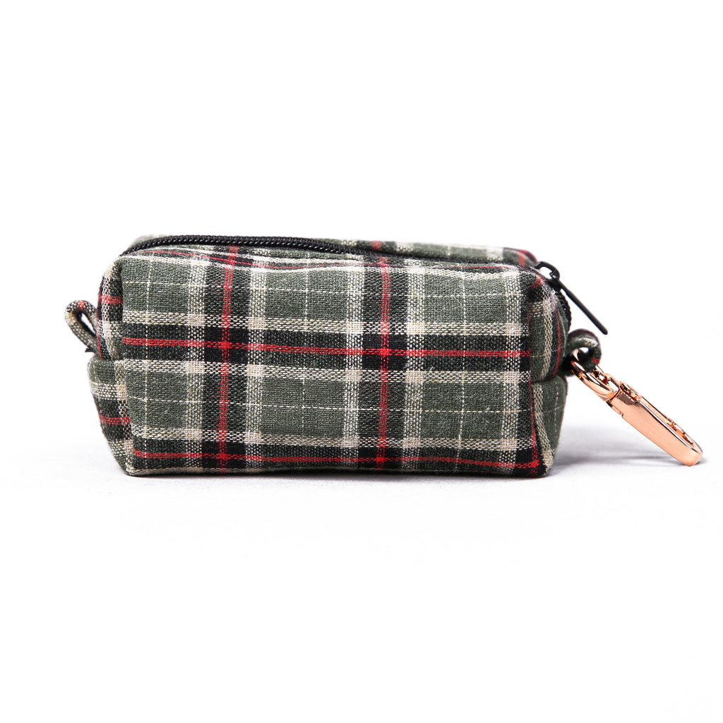 100% Cotton Dog Poop Bag Holder MacPherson Hunting Green back