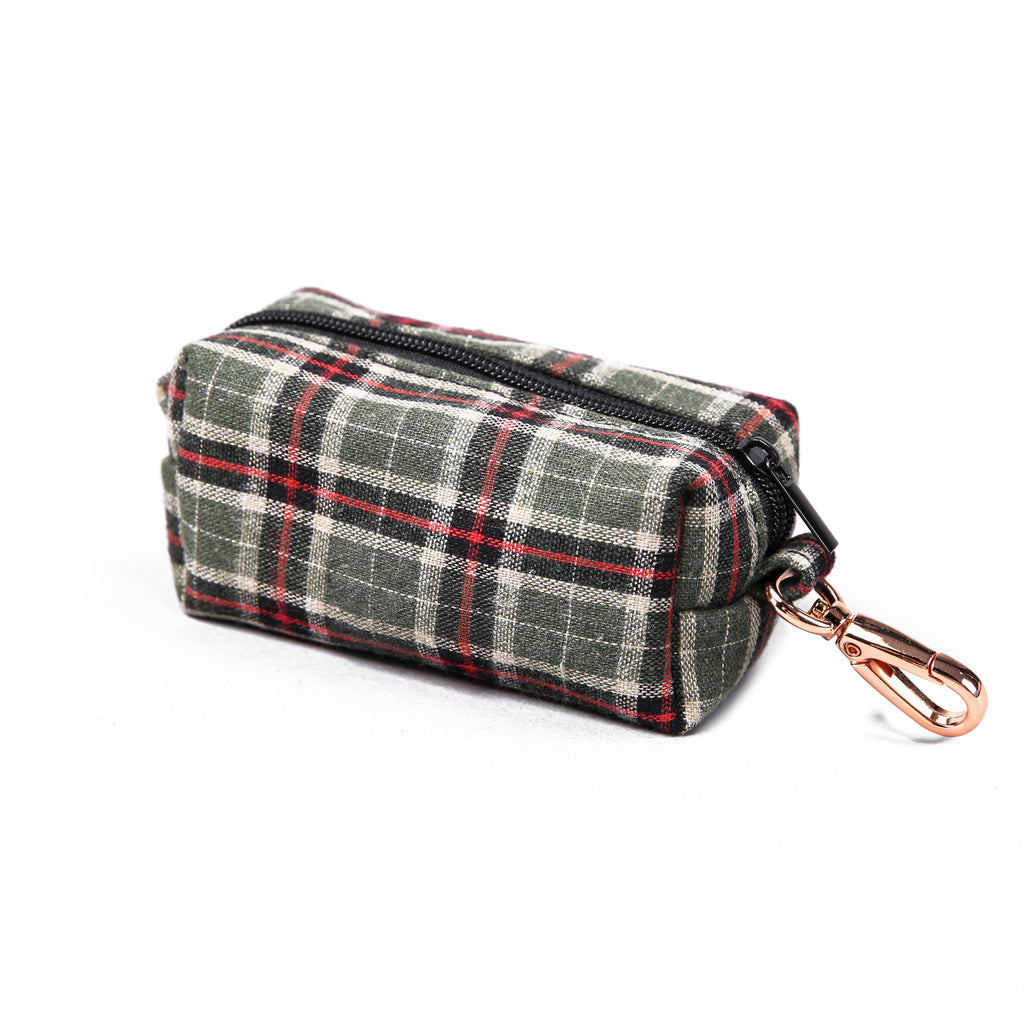 100% Cotton Dog Poop Bag Holder MacPherson Hunting Green side