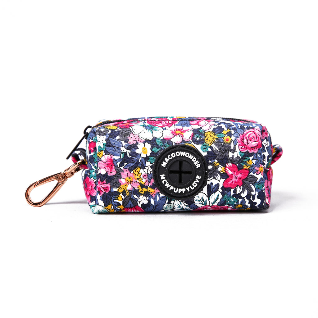 100% Cotton Dog Poop Bag Holder Blossom Blue main