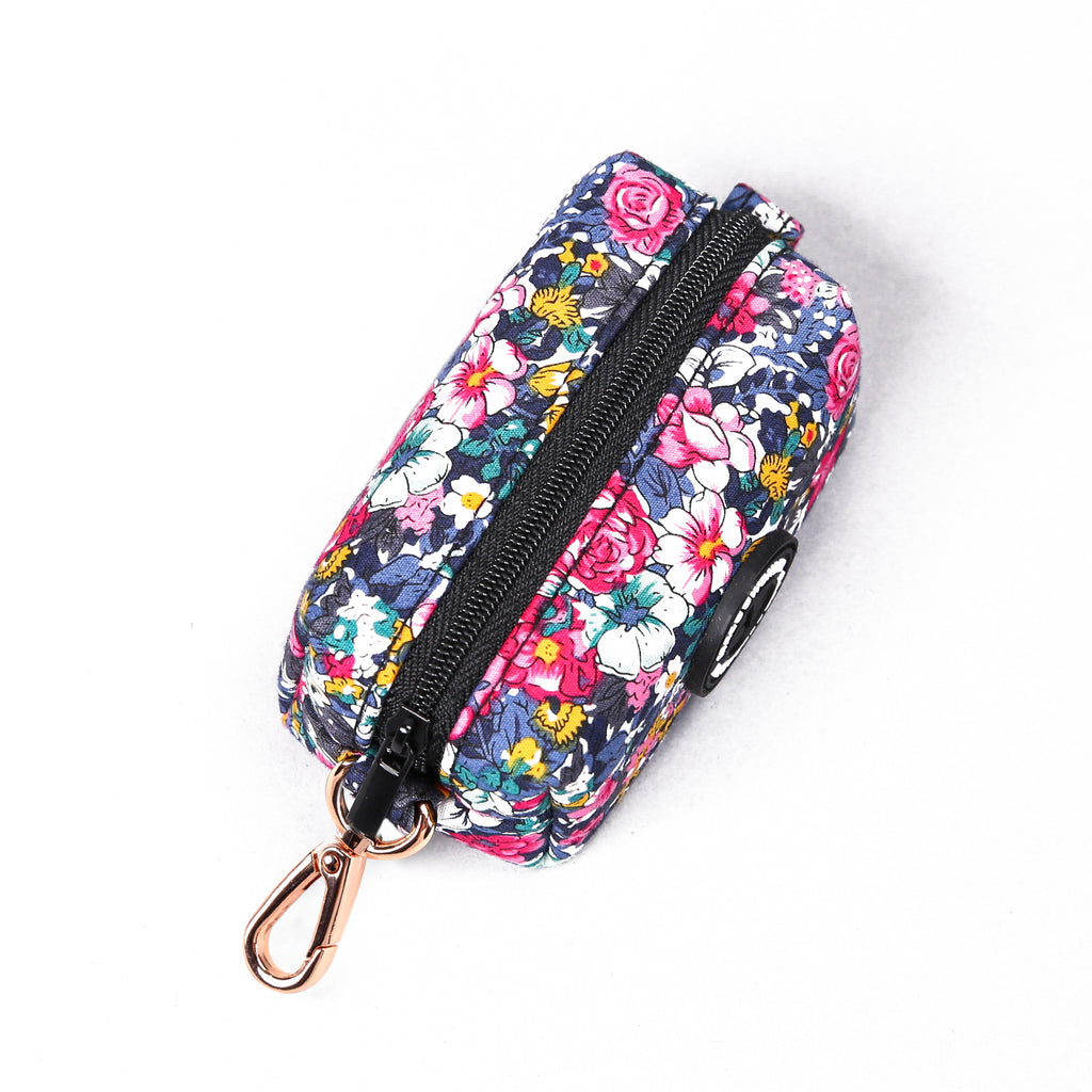 100% Cotton Dog Poop Bag Holder Blossom Blue top