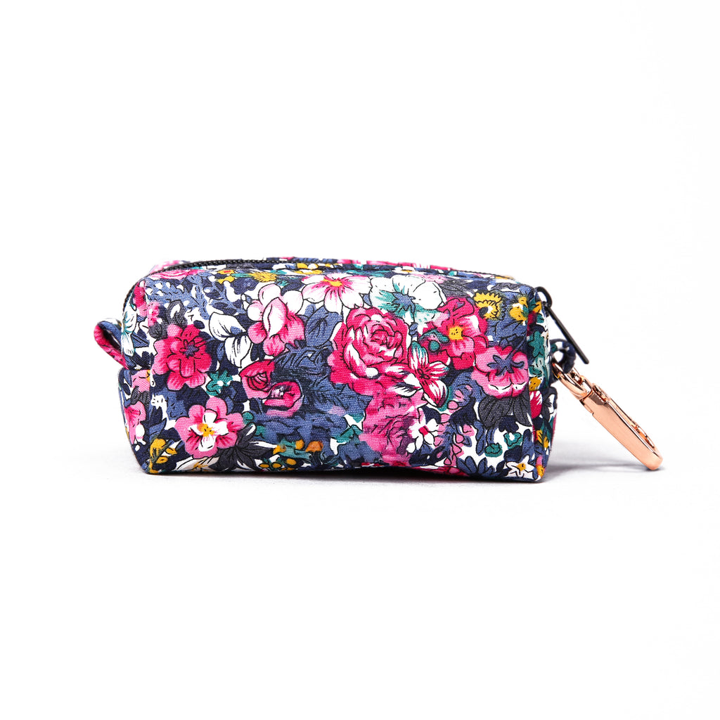 100% Cotton Dog Poop Bag Holder Blossom Blue back