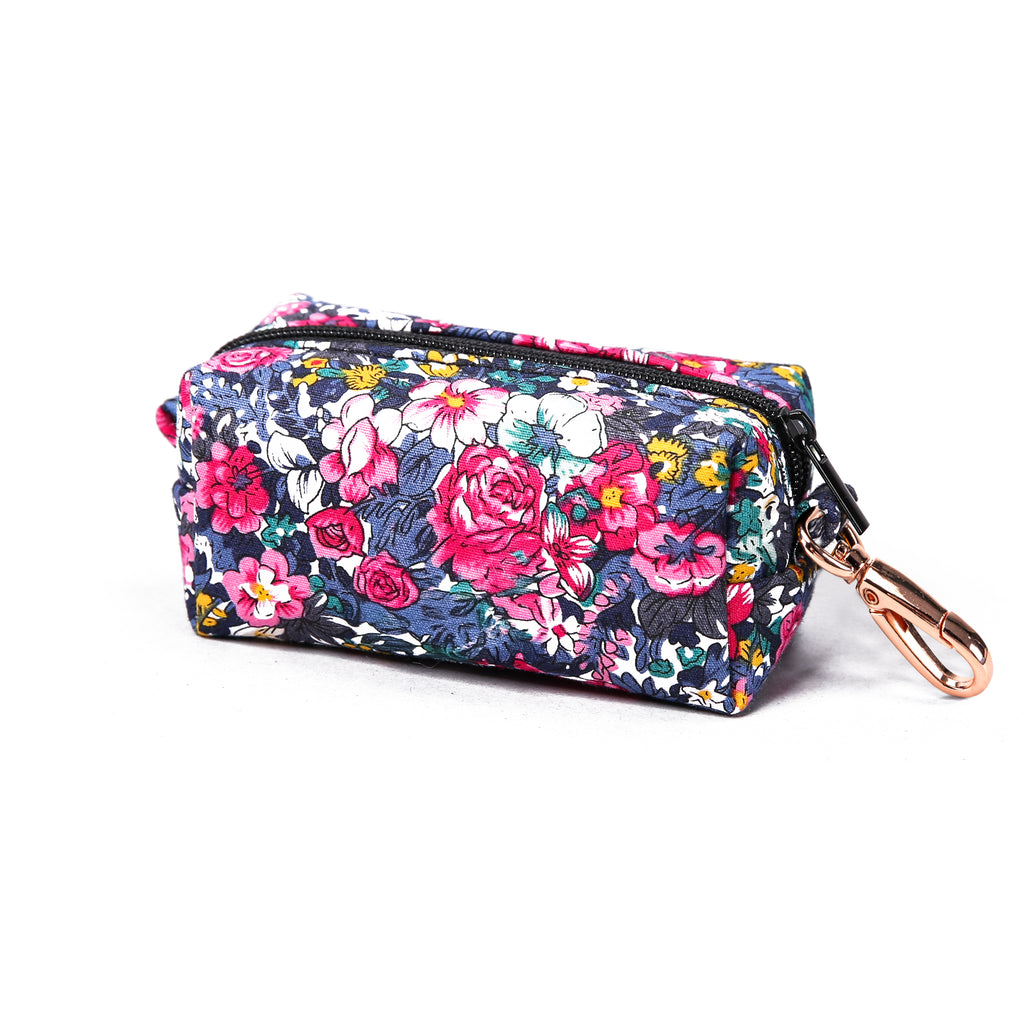 100% Cotton Dog Poop Bag Holder Blossom Blue side