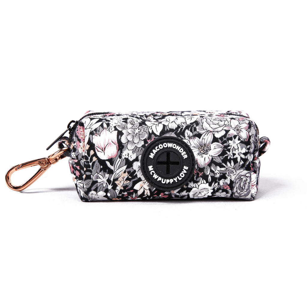 100% Cotton Dog Poop Bag Holder - Blossom Grey main