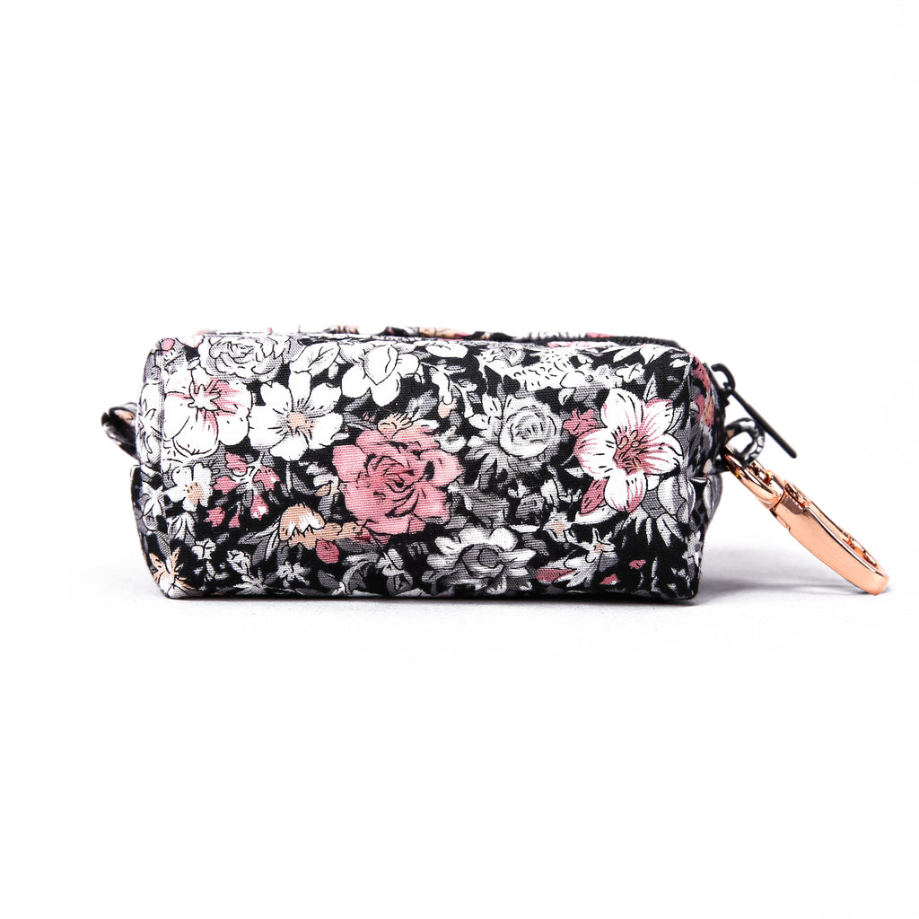 100% Cotton Dog Poop Bag Holder - Blossom Grey back