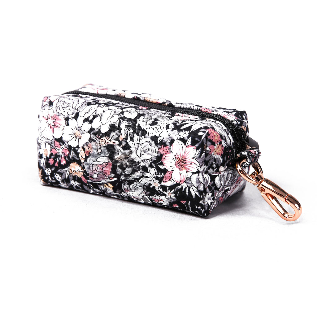 100% Cotton Dog Poop Bag Holder - Blossom Grey side