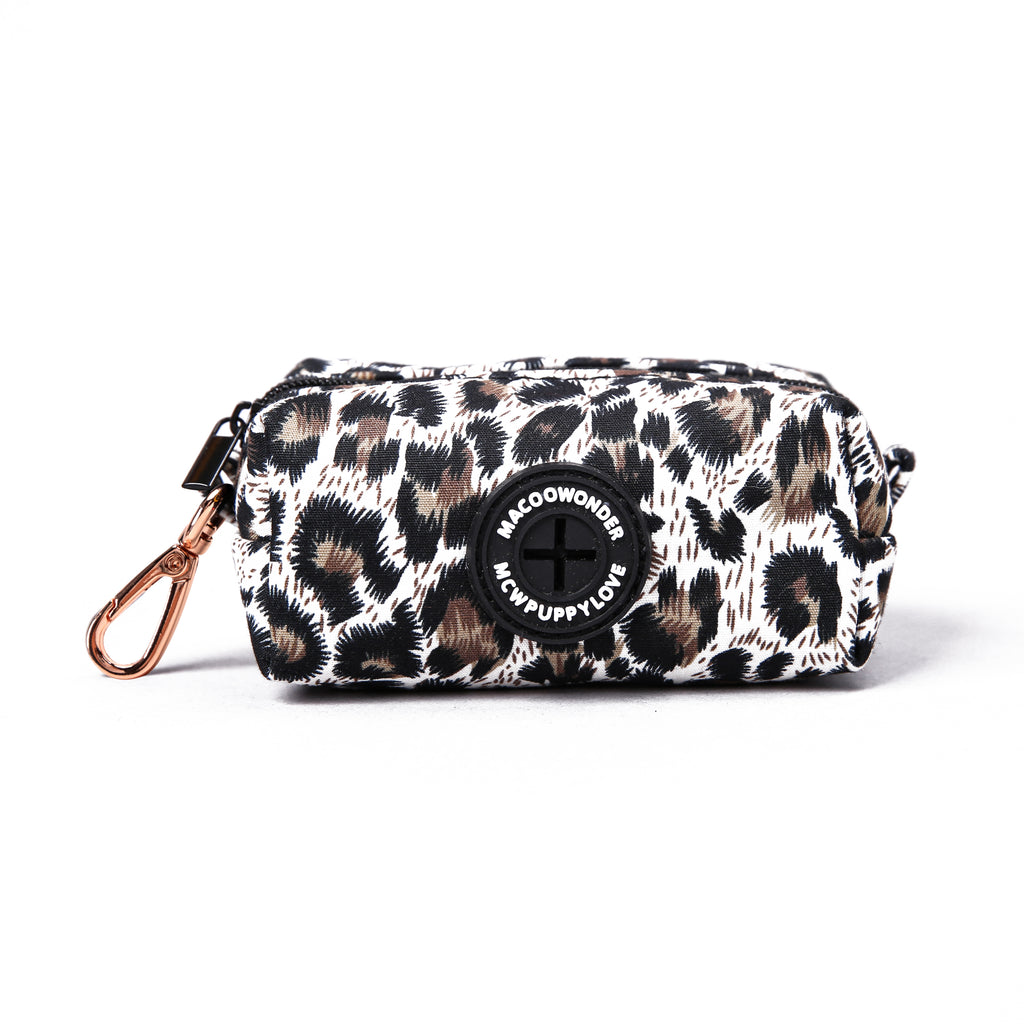 100% Cotton Dog Poop Bag Holder  Leopard Brown main