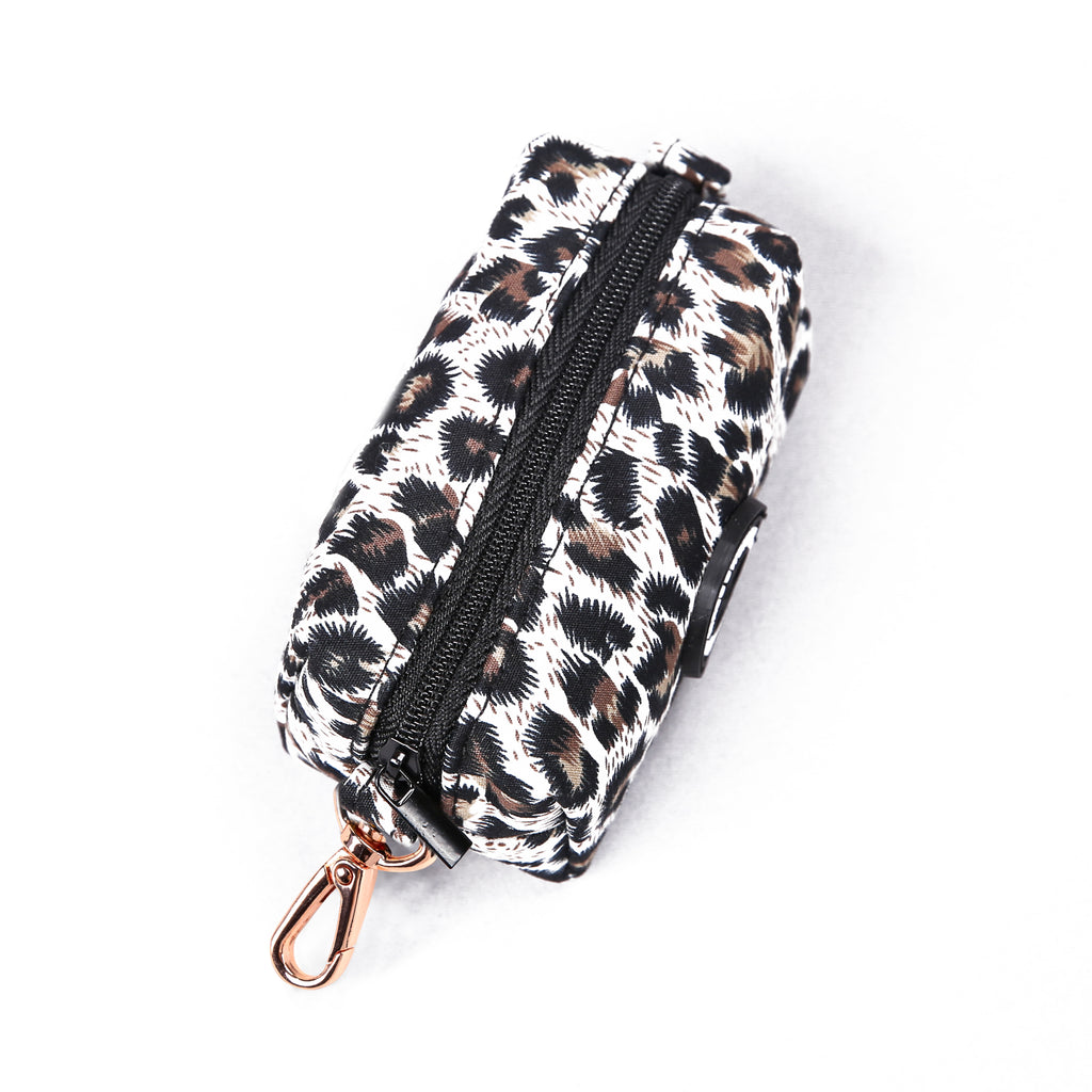 100% Cotton Dog Poop Bag Holder  Leopard Brown top
