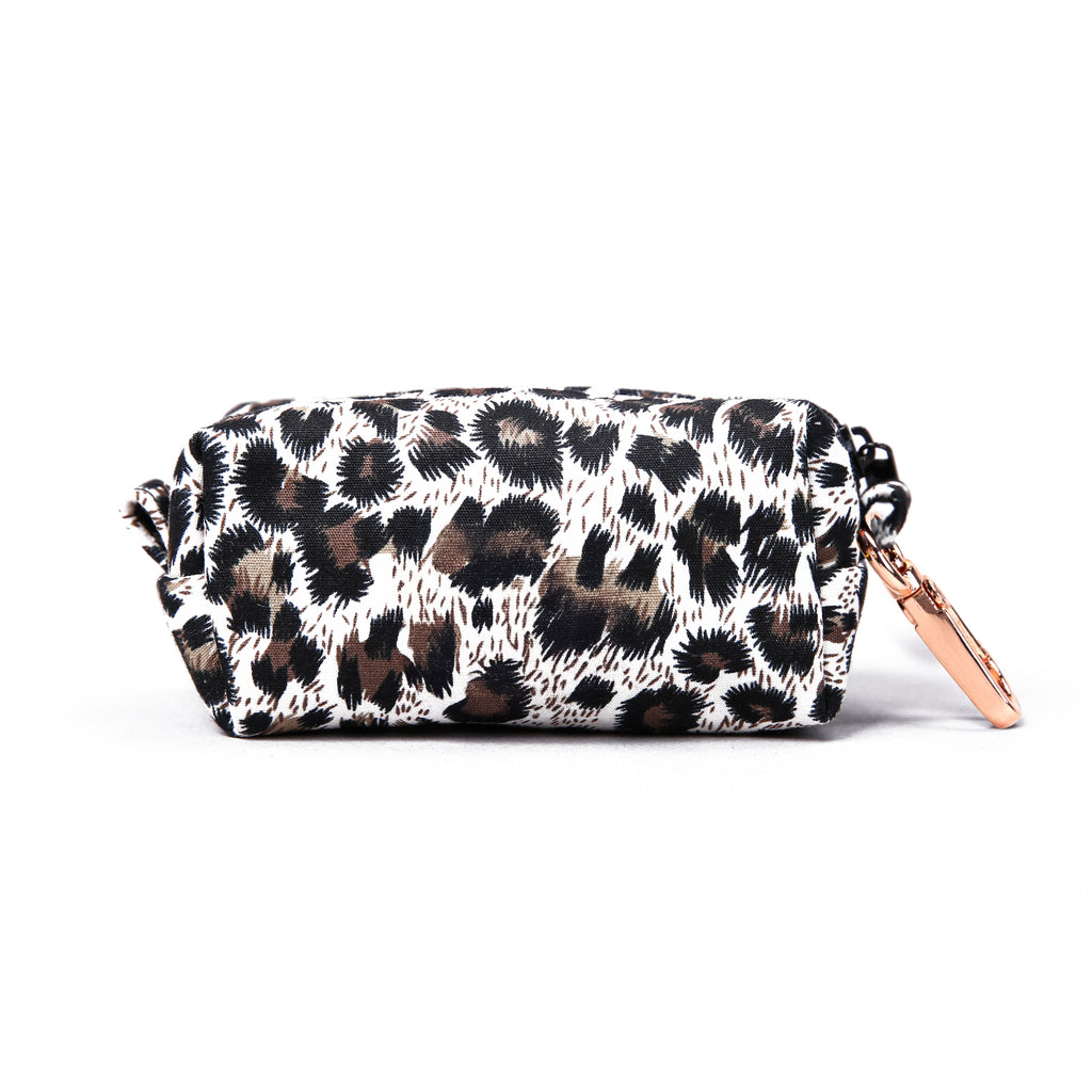 100% Cotton Dog Poop Bag Holder  Leopard Brown back