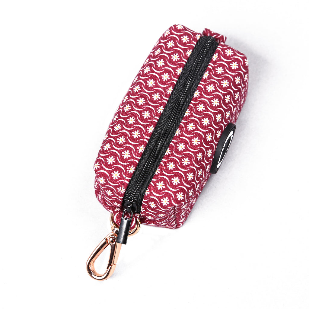 100% Cotton Dog Poop Bag Holder  Heritage Red top