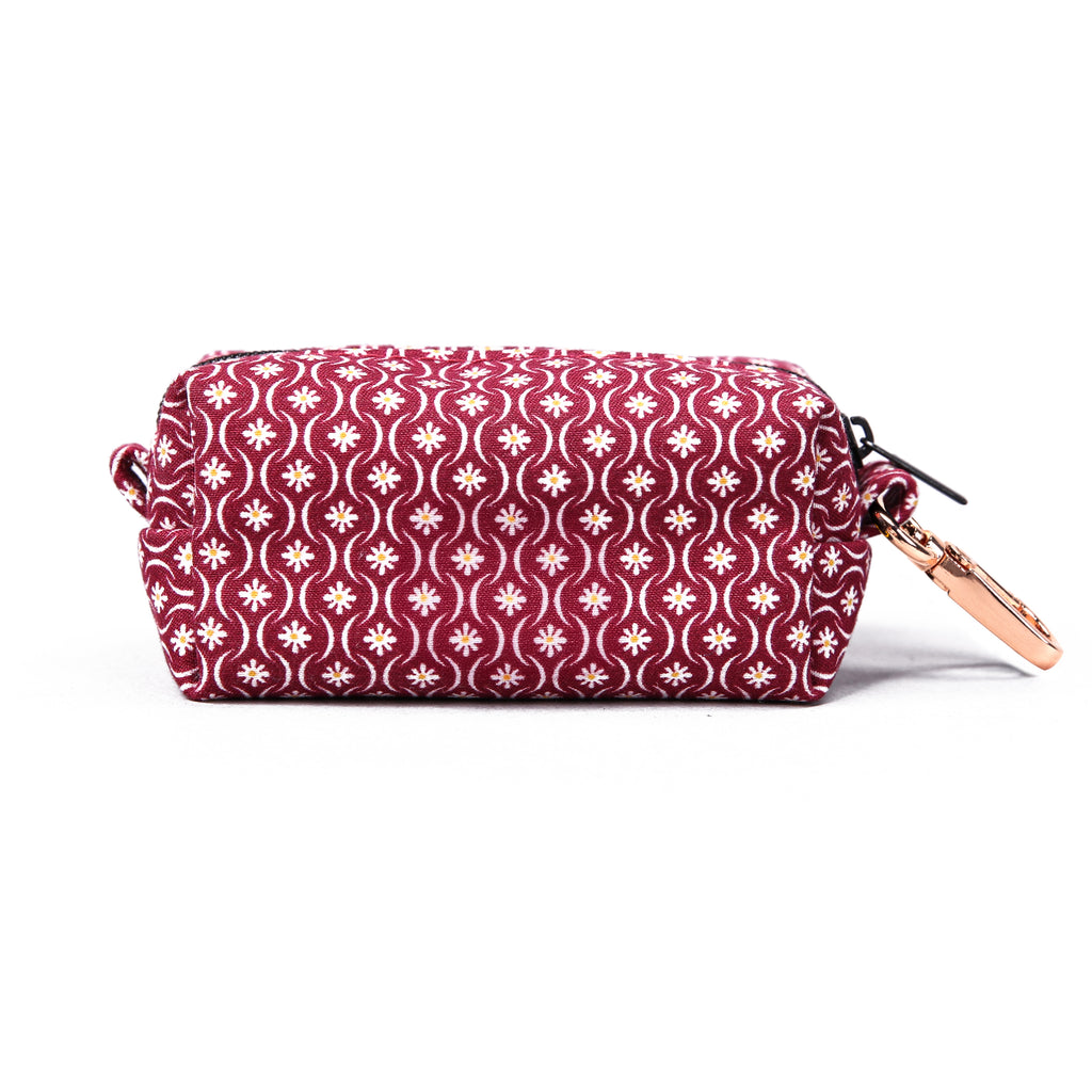 100% Cotton Dog Poop Bag Holder  Heritage Red back