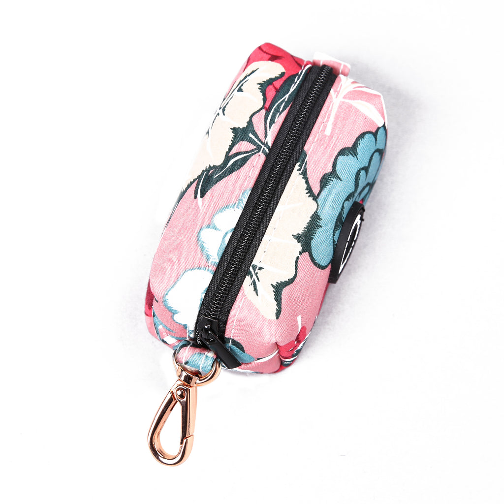 100% Cotton Dog Poop Bag Holder  Romantic Rose top