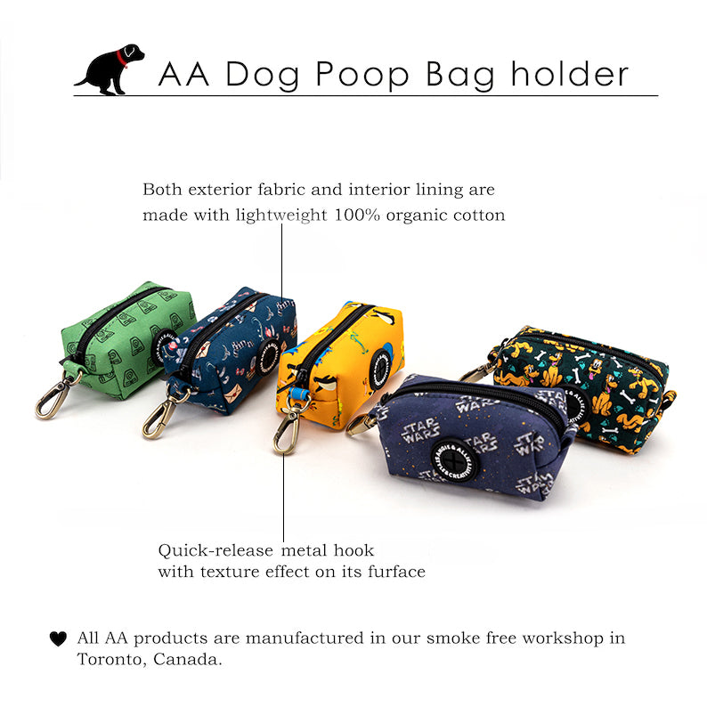 AA Dog Poop Bag holder with various designs