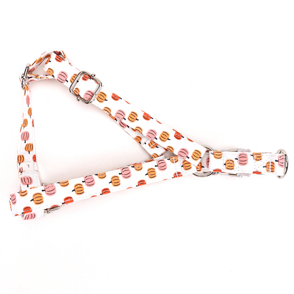 100% Cotton Adjustable Step In Dog Harness Love Halloween folded