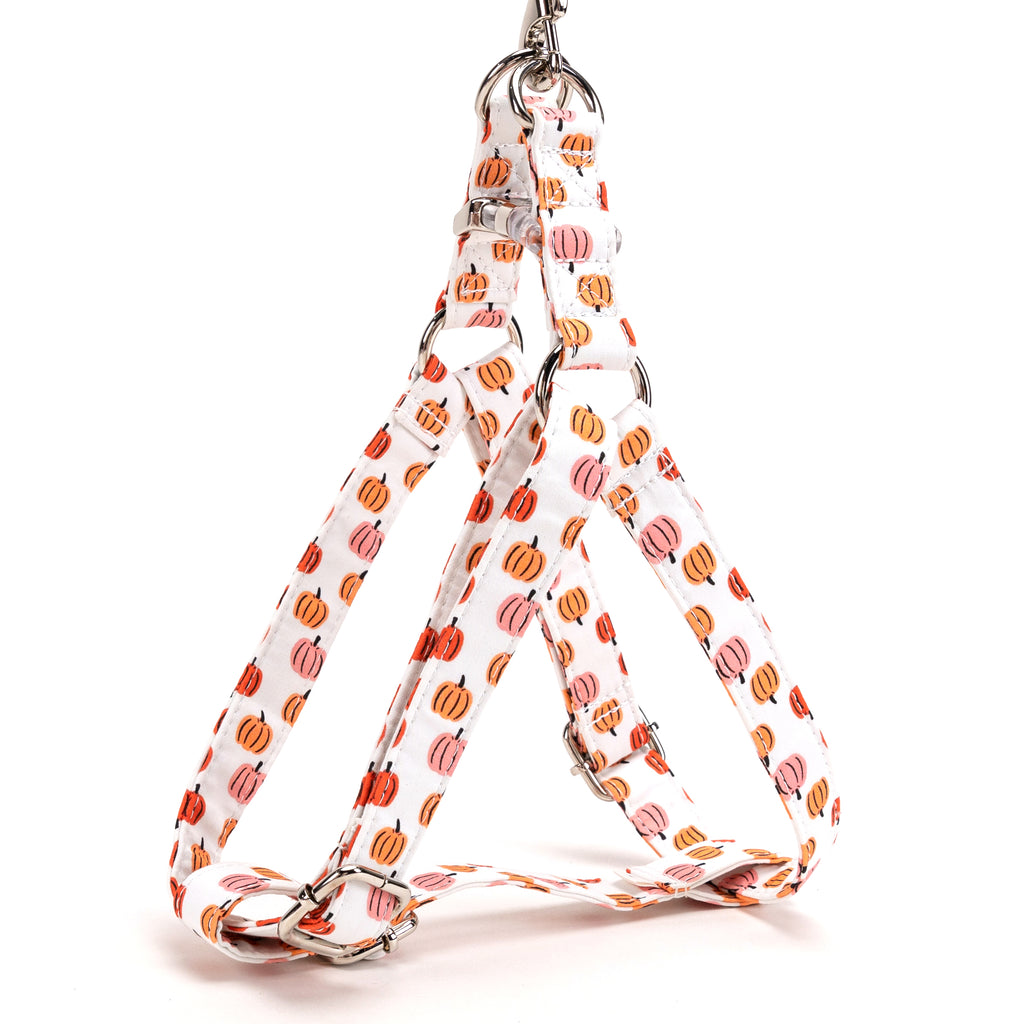 100% Cotton Adjustable Step In Dog Harness Love Halloween side view