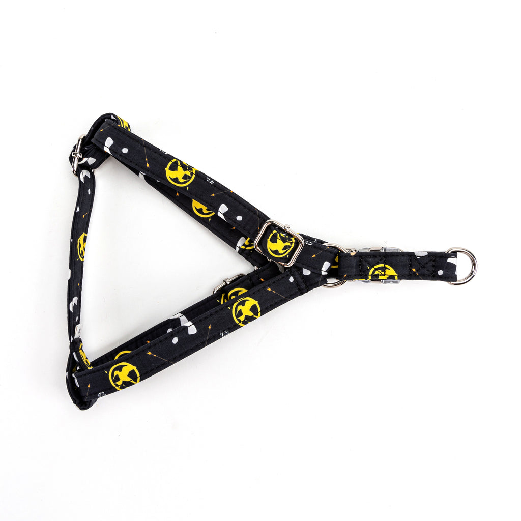 100% Cotton Adjustable Step In Dog Harness Silver Hunger games folded
