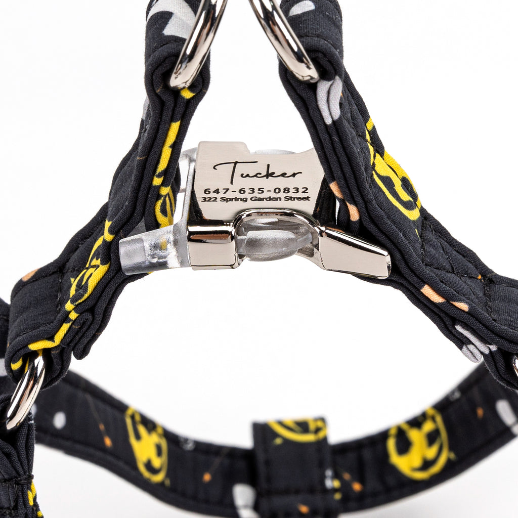 100% Cotton Adjustable Step In Dog Harness Silver Hunger games detail