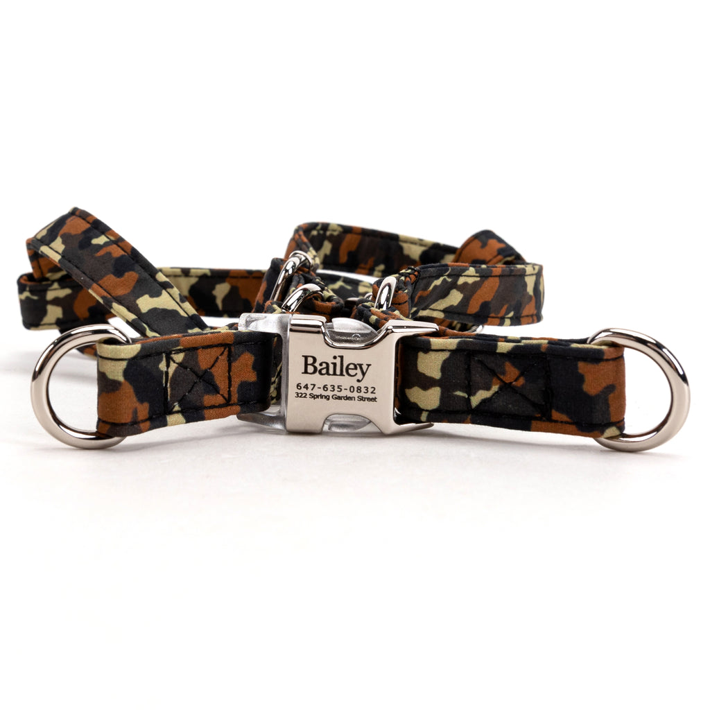 100% Cotton Adjustable Step In Dog Harness Brass Silver main