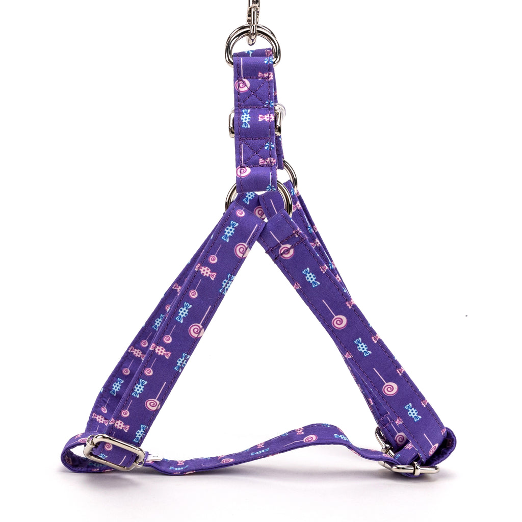 100% Cotton Adjustable Step In Dog Harness Silver Lollipop side