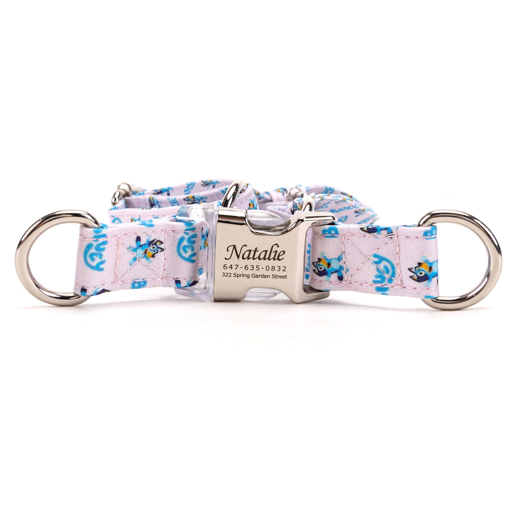 100% Cotton Adjustable Step In Dog Harness Silver Bluey main
